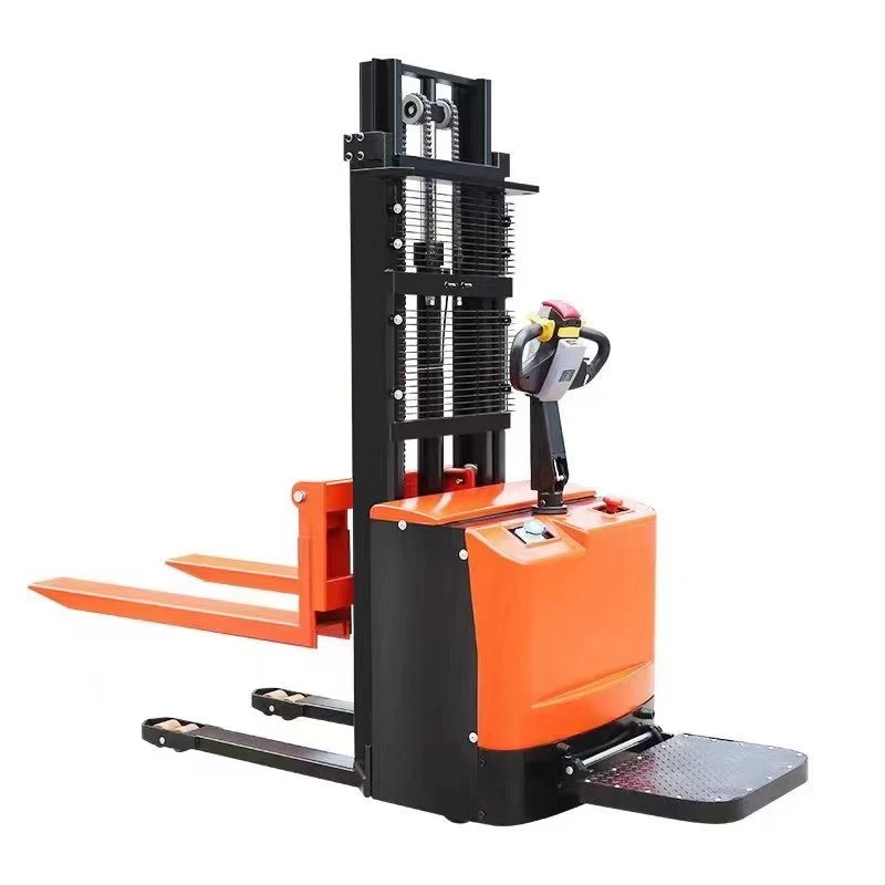 Empilhador totalmente el&eacute;trico com suporte